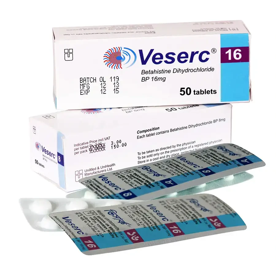 Veserc 16mg 50's